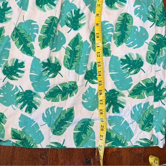 J Crew Monstera Palm Leaf Print Linen Blend Pencil Skirt White and Green S - Picture 3 of 8